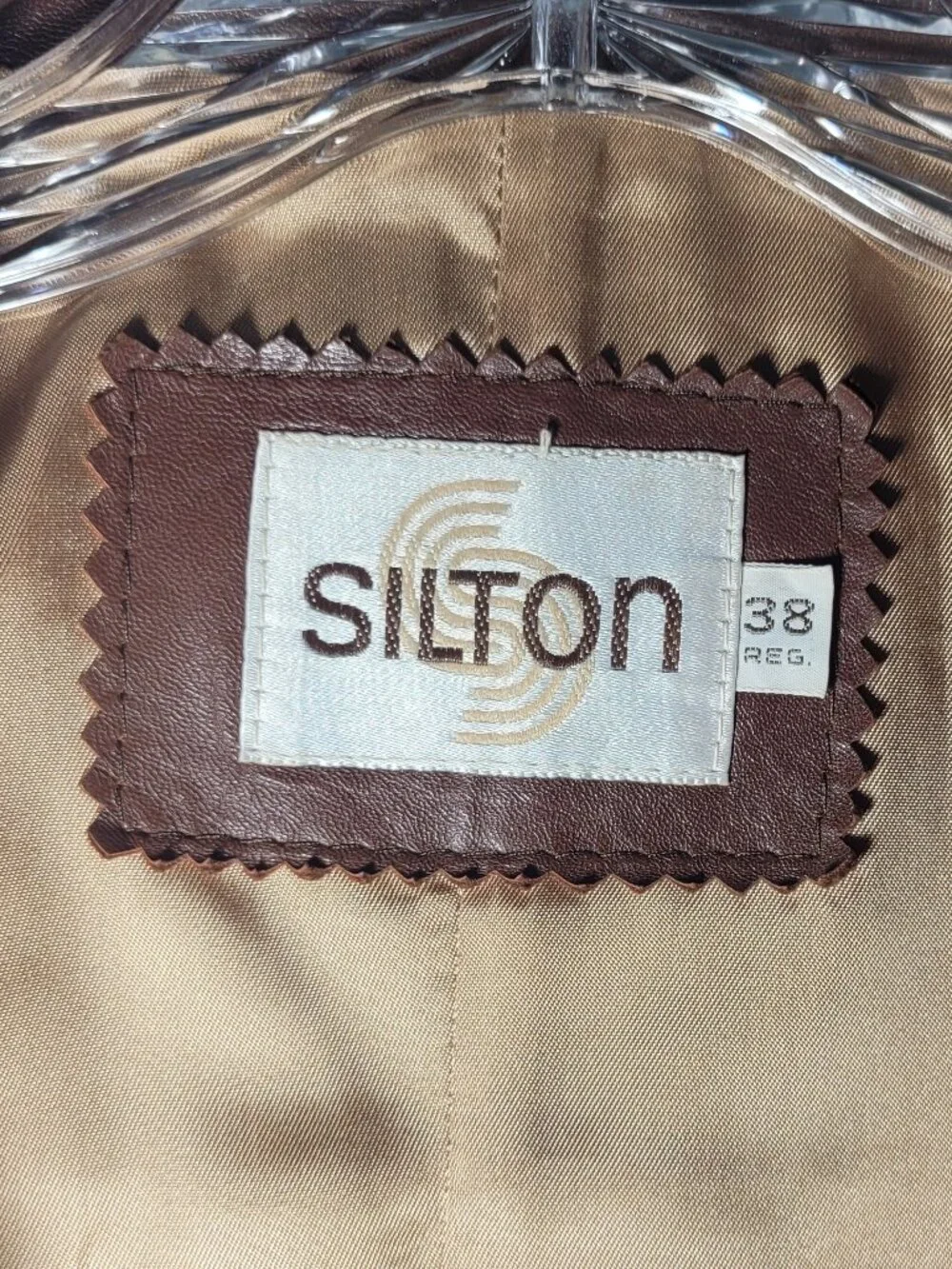 Vintage Silton Genuine Leather Blazer Brown Leather Jacket Size 38 Tailored